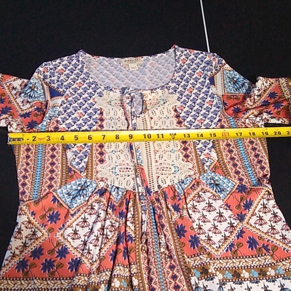 One World boho style shirt top size S women soft & flowy - Picture 8 of 10